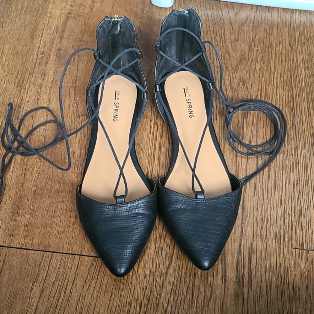 Lace up flats